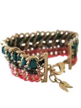 VICTORIA'S SECRET woven ribbon chain bracelet